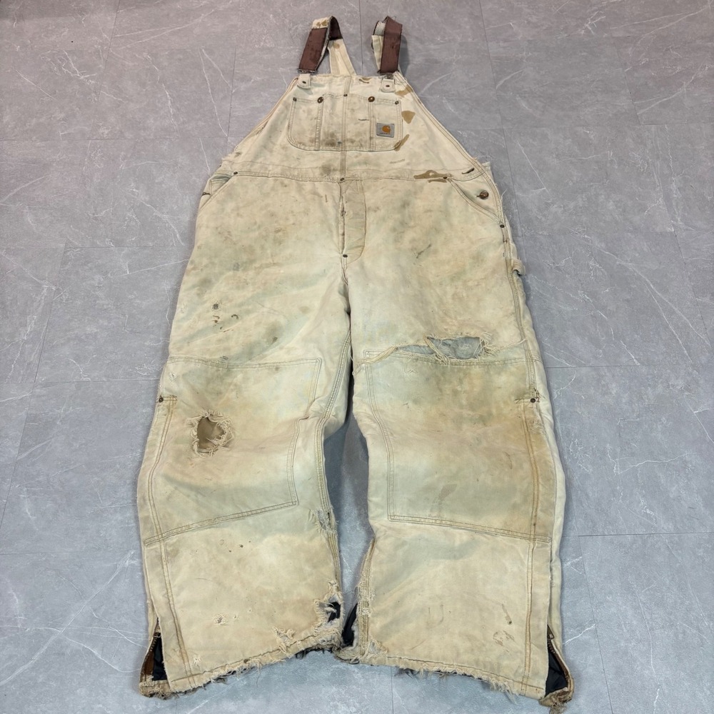Thrashed and faded Carhartt overall double knee with‎ insulation